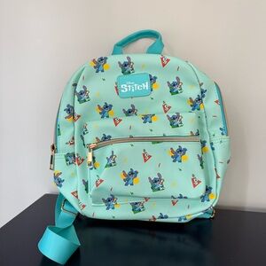 Disney Stitch Kids Backpack Light Blue Small Adjustable Strap Inner Pocket
